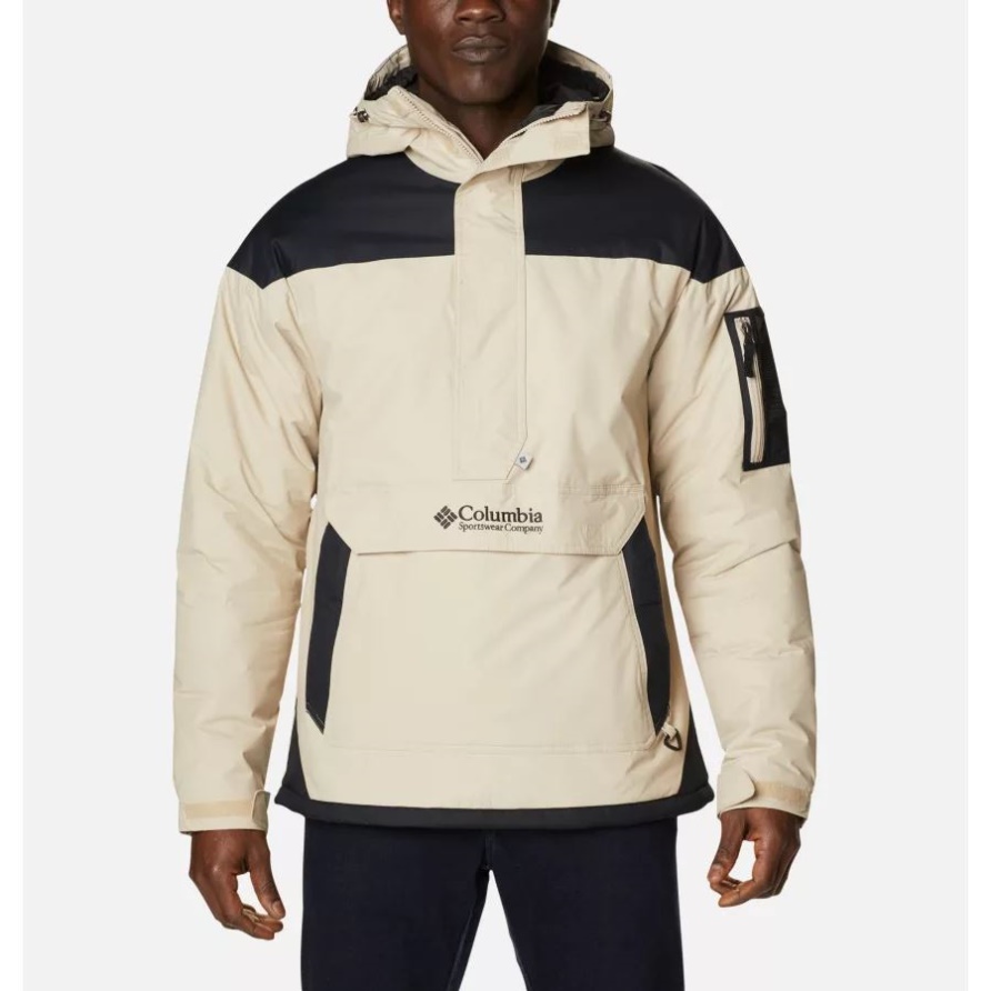 Ancient Fossil/Black Columbia Challenger Pullover Anorak Für Herren