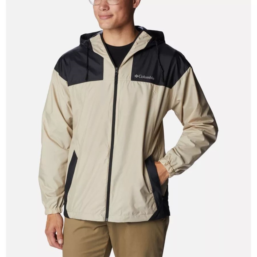 Ancient Fossil/Black Columbia Flash Challenger Windjacke Für Herren