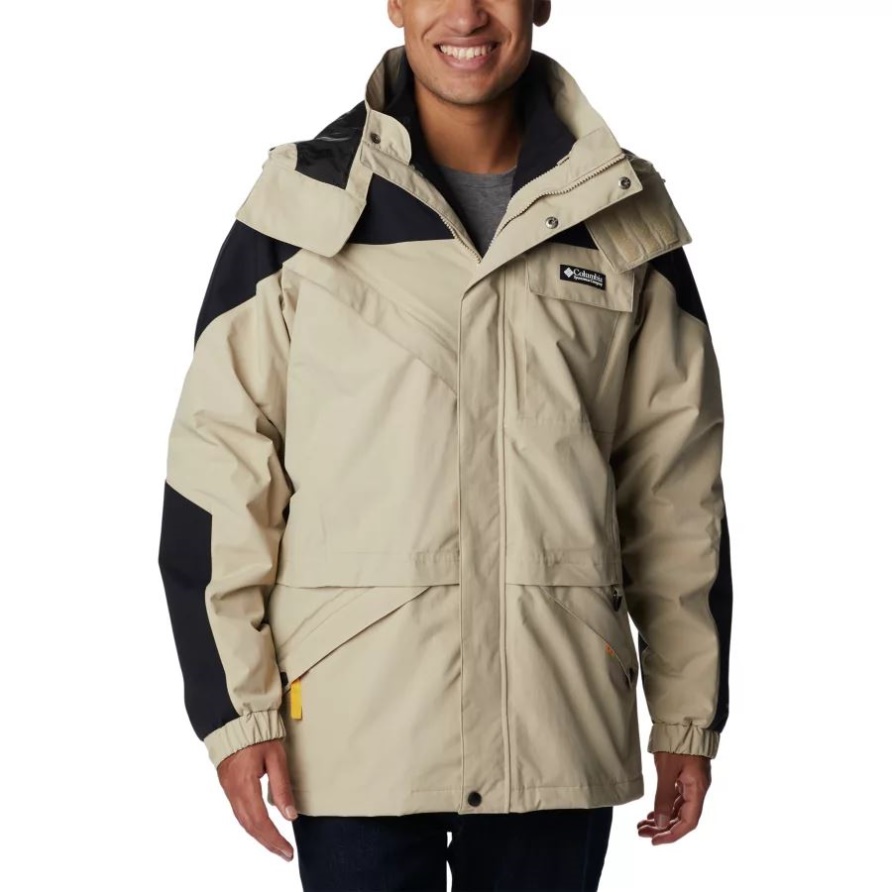 Ancient Fossil/Black Ballistic Ridge 3-in-1 Interchange Long Jacket Für Herren Columbia