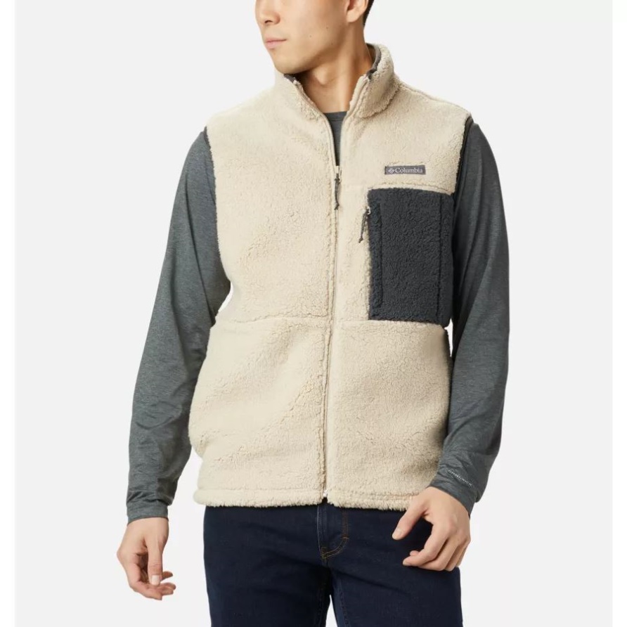 Ancient Fossil/Shark Mountainside Sherpa-Fleeceweste Für Herren Columbia
