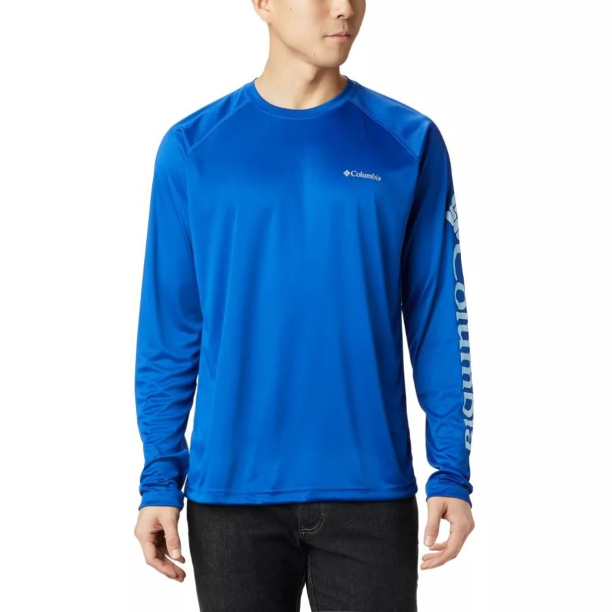 Azul/himmelblau Columbia Fork Stream Langarmshirt Für Herren