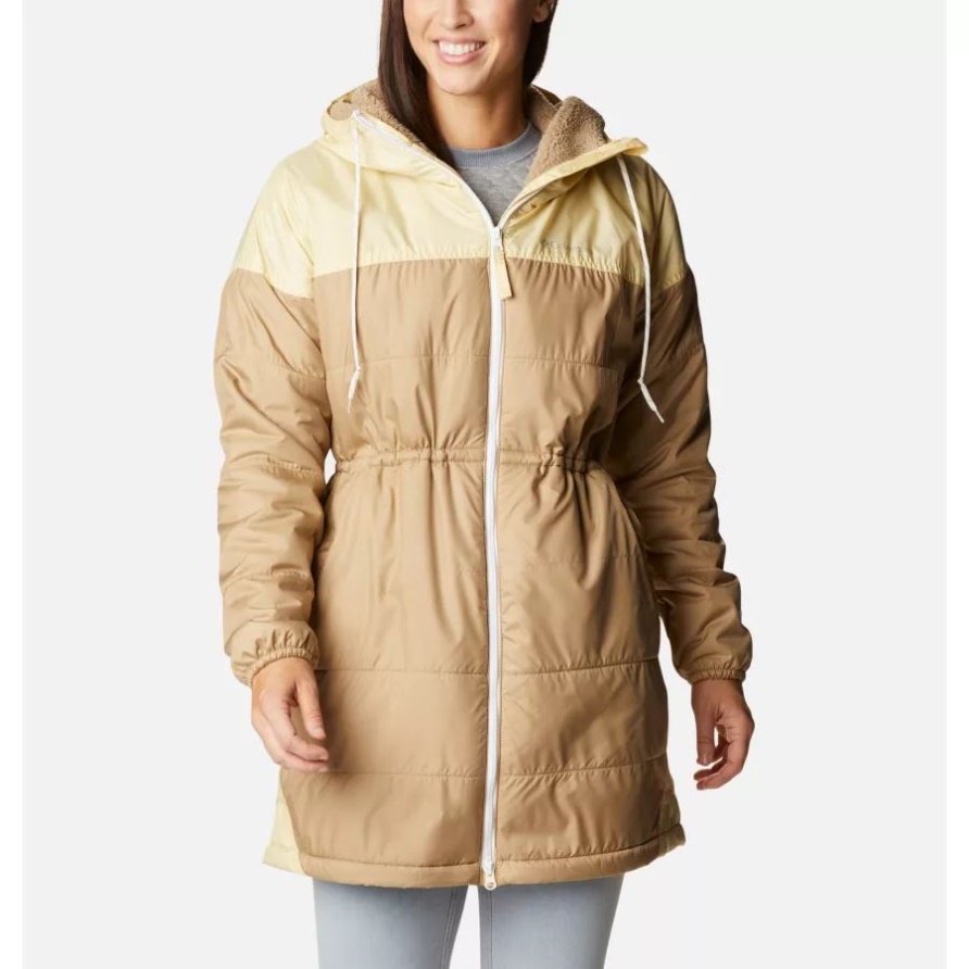 Beach/cornstalk Columbia Flash Challenger Sherpa Long Jacket Für Damen