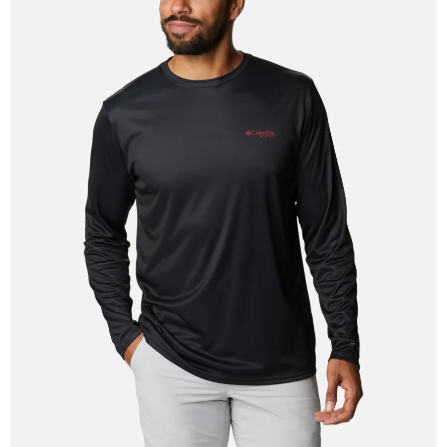 Schwarz/alabama Fish Columbia Herren Pfg Endgerät Fischflagge Langarmhemd Groß