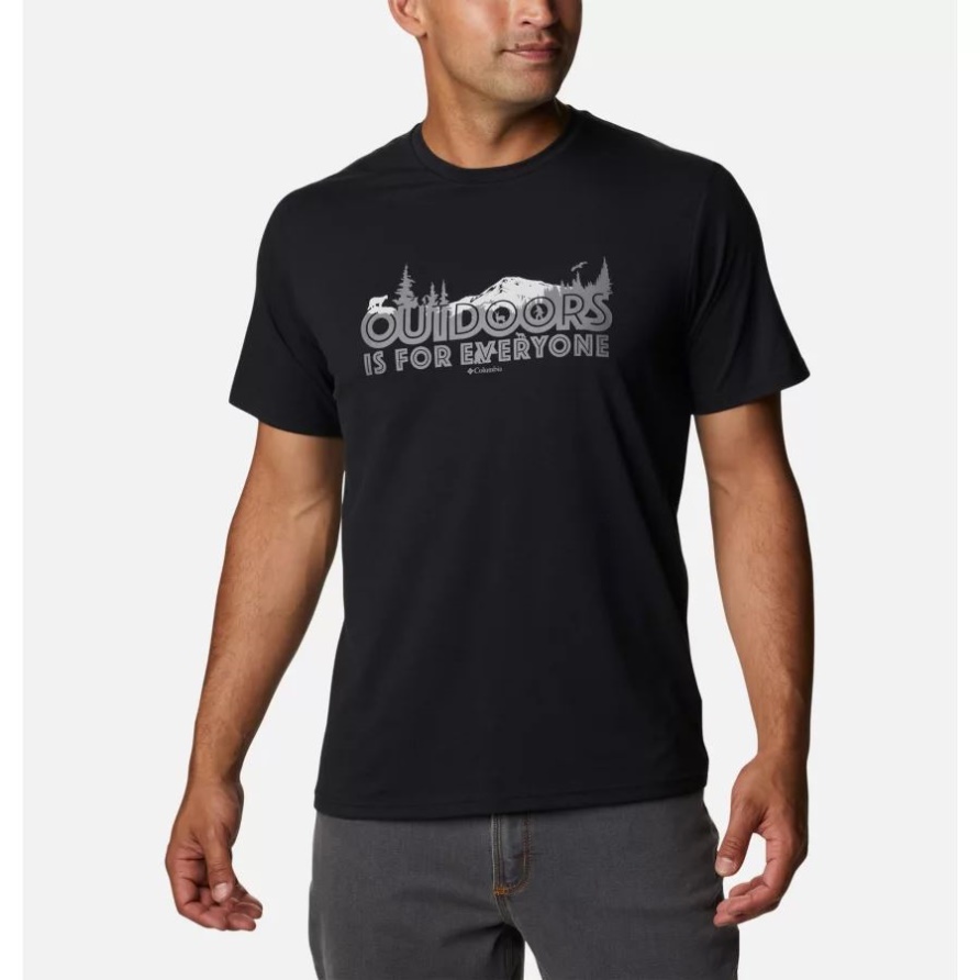 Schwarz/alles Für Draußen Grafisches Sun Trek Technisches T-shirt Für Herren Columbia