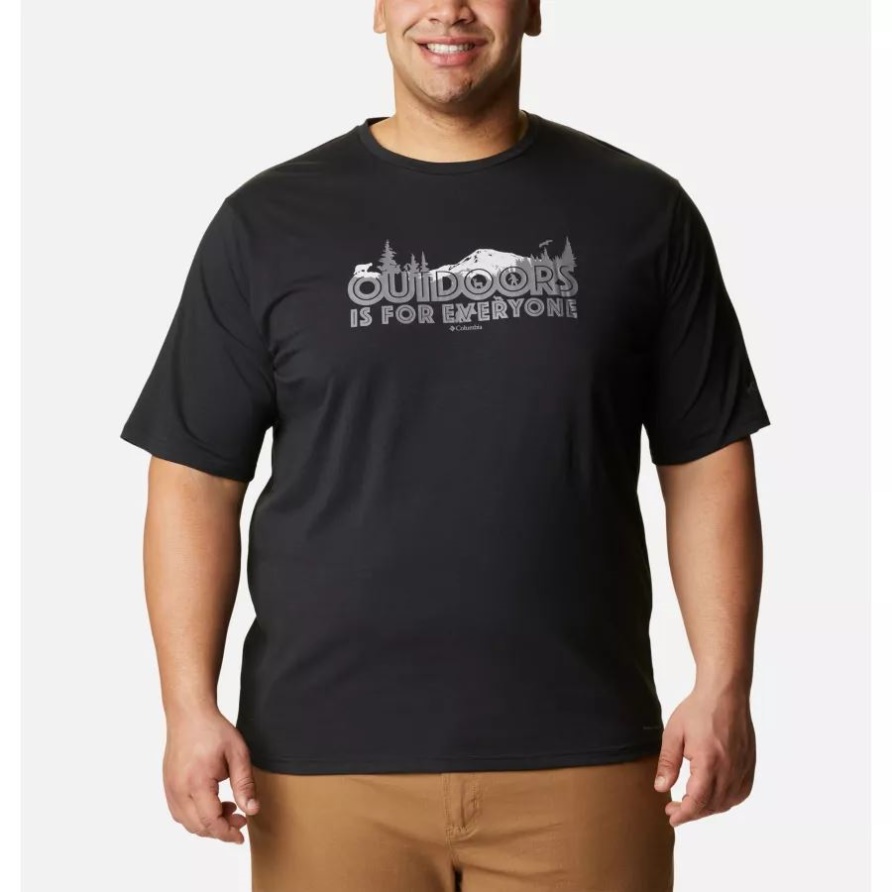Schwarz/alles Für Draußen Grafisches Sun Trek Technisches T-shirt Für Herren Erweiterte Größe Columbia