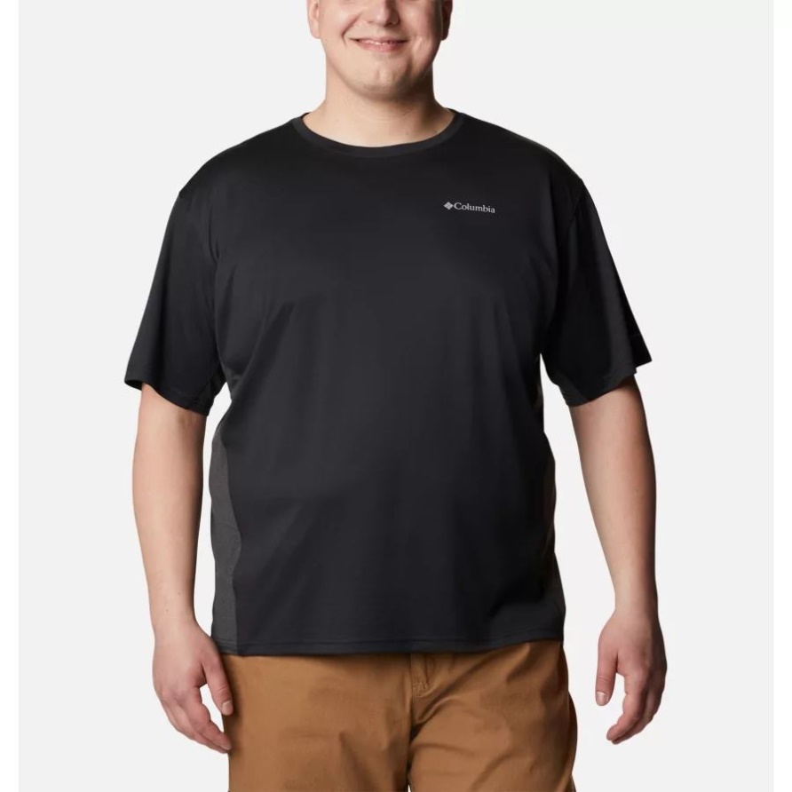 Schwarz/schwarz Meliert Columbia Herren Zero Ice Cirro-cool Kurzarmshirt Groß
