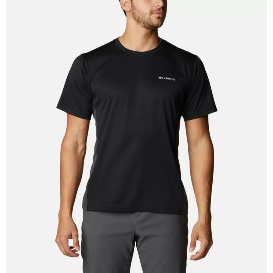 Schwarz/schwarz Meliert Zero Ice Cirro-cool Kurzarmshirt Für Herren Columbia