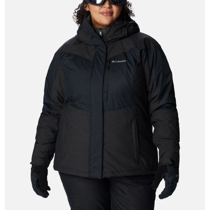 Schwarz/schwarz Meliert Rosie Run Isolierte Damenjacke Plus Größe Columbia