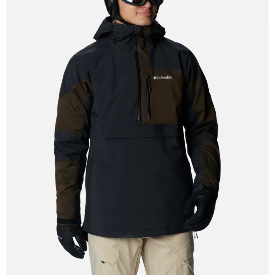 Schwarz/schwarzer Ripstop Columbia Powder Canyon Anorak Für Herren