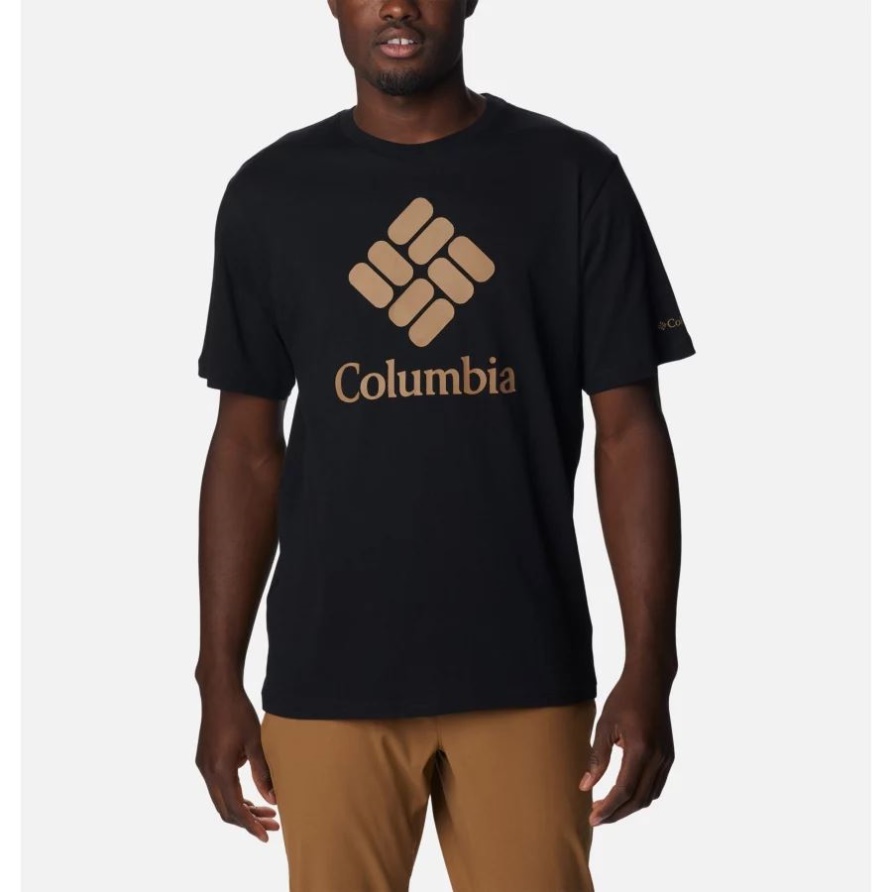 Schwarz/csc Stacked Logo Herren Csc Basic Logo Tee Columbia