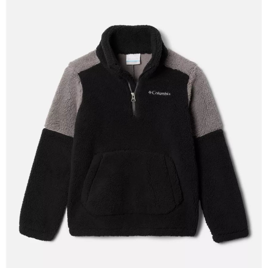 Schwarz/stadtgrauer Robuster Ridge Iii Sherpa-pullover Mit Halbem Reißverschluss Für Jungen Columbia