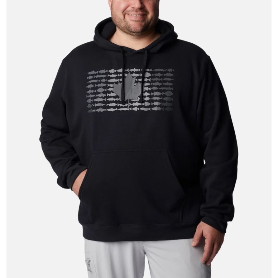 Schwarz/city Grau Kanada Herren Pfg Fish Flag Ii Hoodie Big Columbia