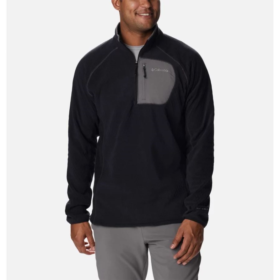 Schwarz/City Grey Columbia Outdoor-Tracks-Fleecepullover Mit Halbem Reißverschluss Für Herren
