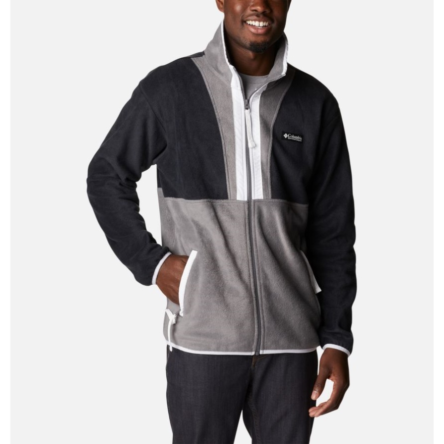 Schwarz/Stadtgrau/Weiß Columbia Back Bowl Full Zip Fleecejacke Für Herren