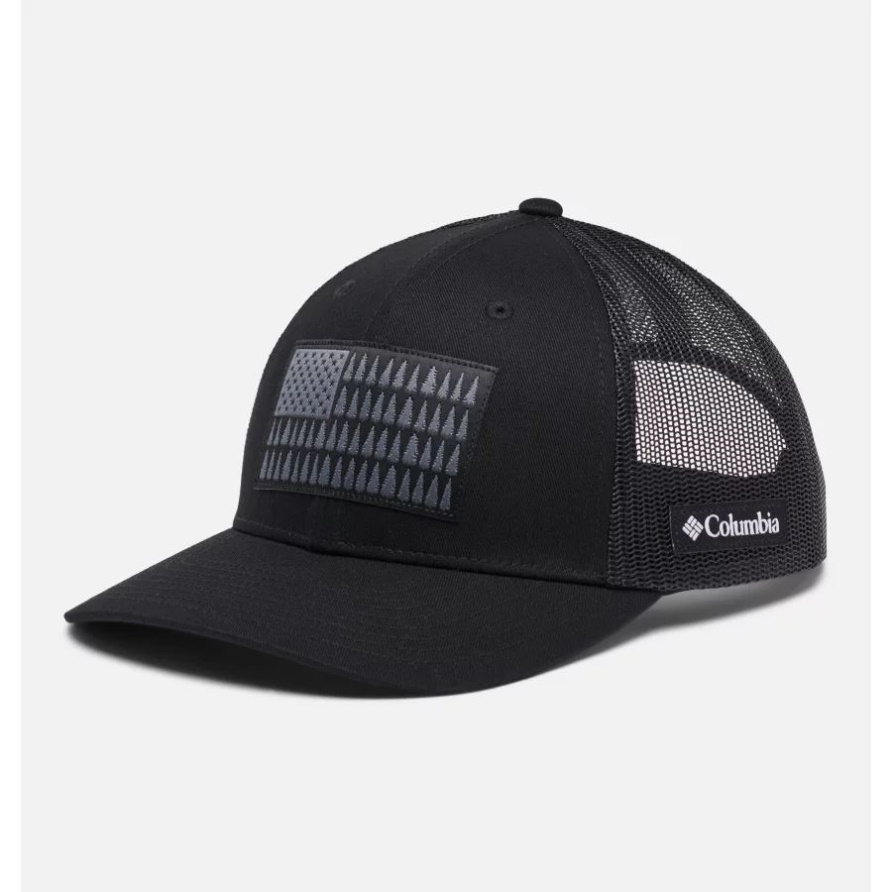 Schwarz Columbia Columbia Baumflagge Mesh Snapback Niedrige Krone