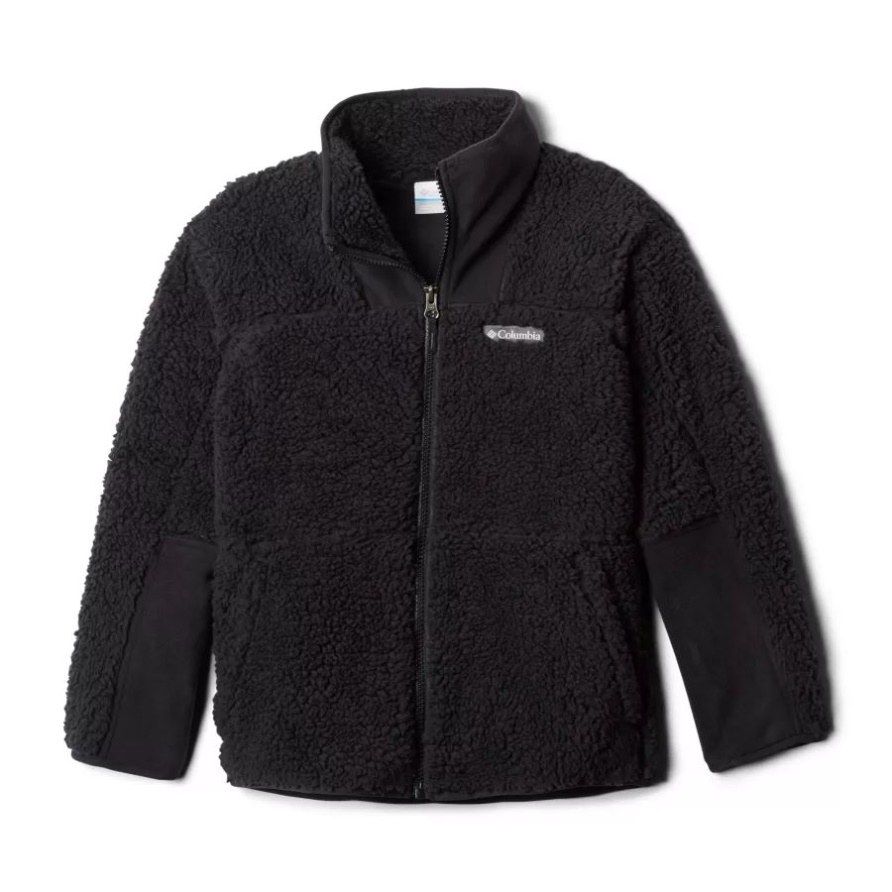 Schwarze Sherpa-Jacke Für Den Winterpass Von Columbia Für Kinder