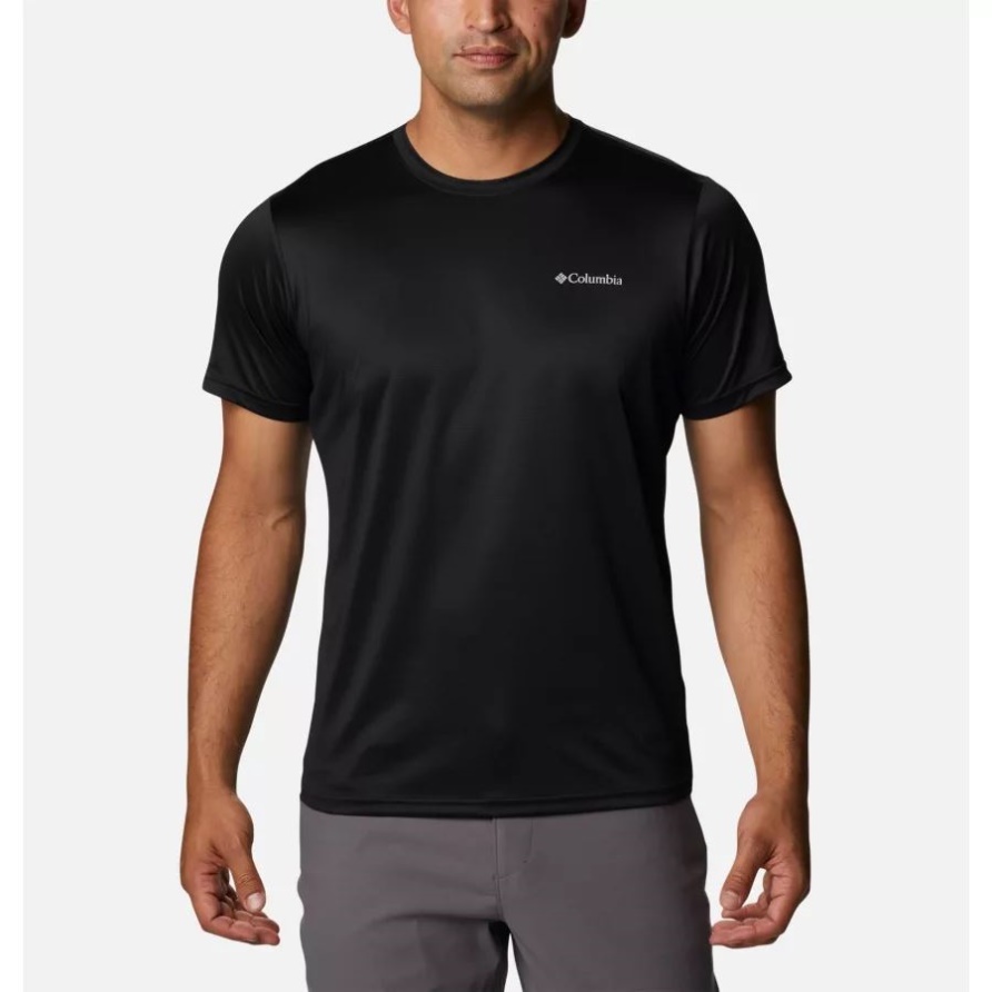 Black Columbia Kurzärmeliges Columbia Hike Crew Shirt Für Herren