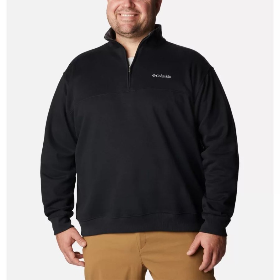 Black Columbia Herren-sweatshirt Hart Mountain Ii Mit Halbem Reißverschluss Groß