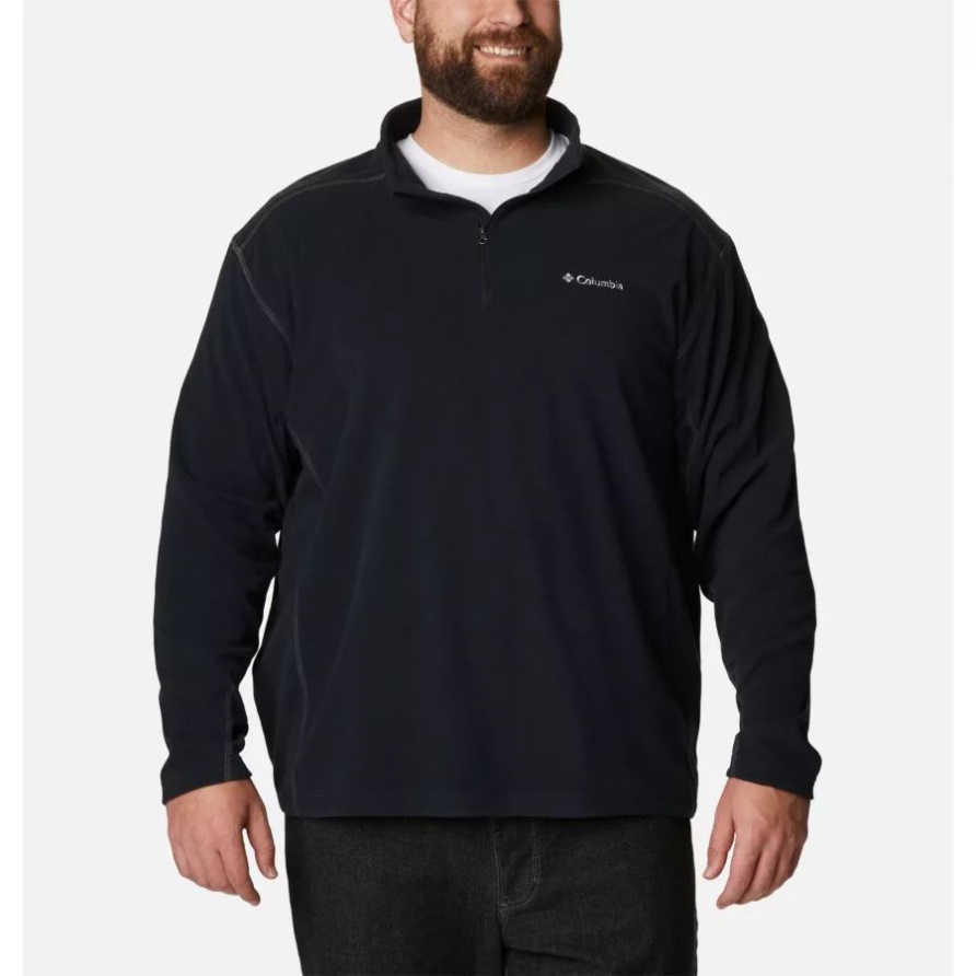Black Columbia Klamath Range II Fleece Mit Halbem Reißverschluss Für Herren, Erweiterte Größe