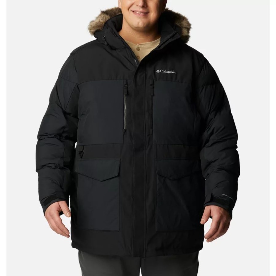 Black Columbia Marquam Peak Fusion Parka Für Herren In Erweiterter Größe
