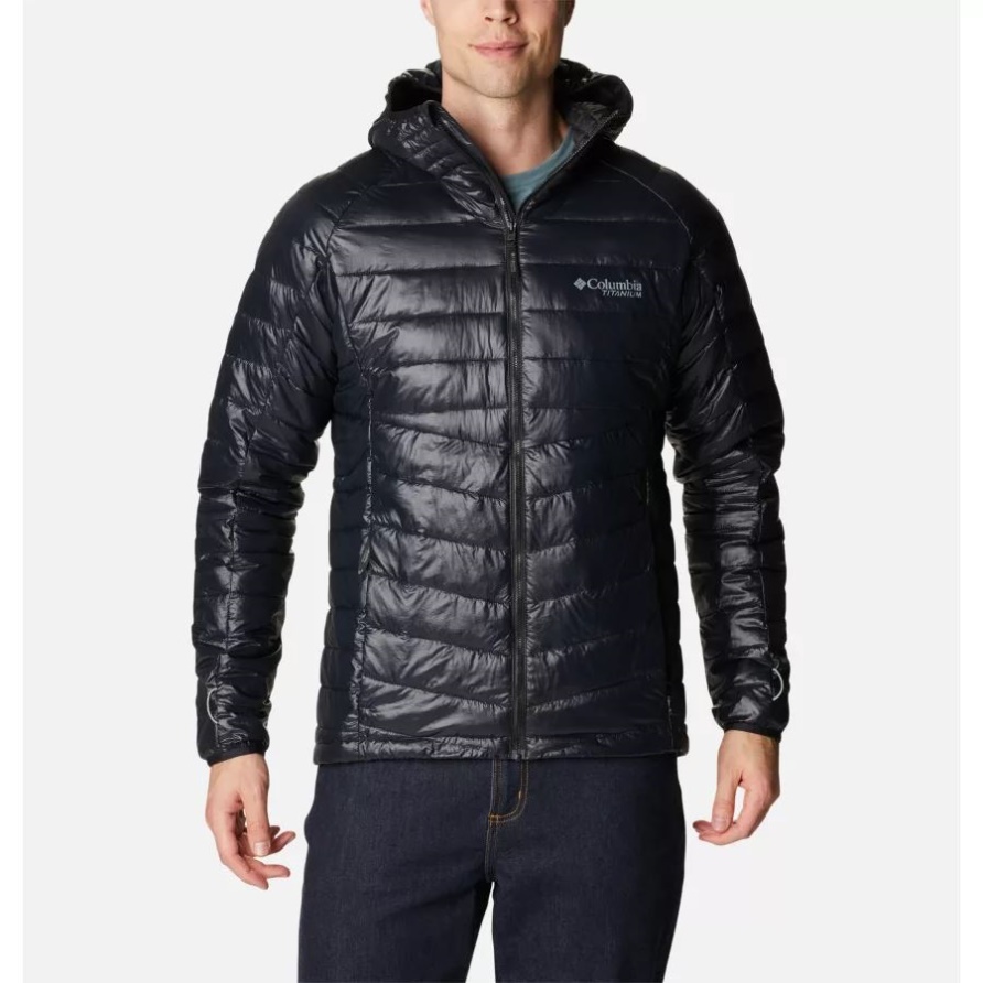 Black Columbia Kapuzenjacke Mit Platinspitze Für Herren