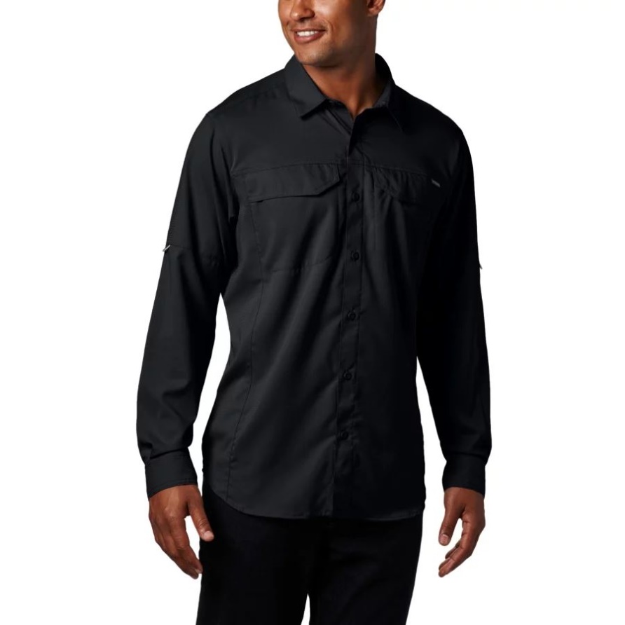 Black Columbia Silver Ridge Lite Langarmhemd Für Herren