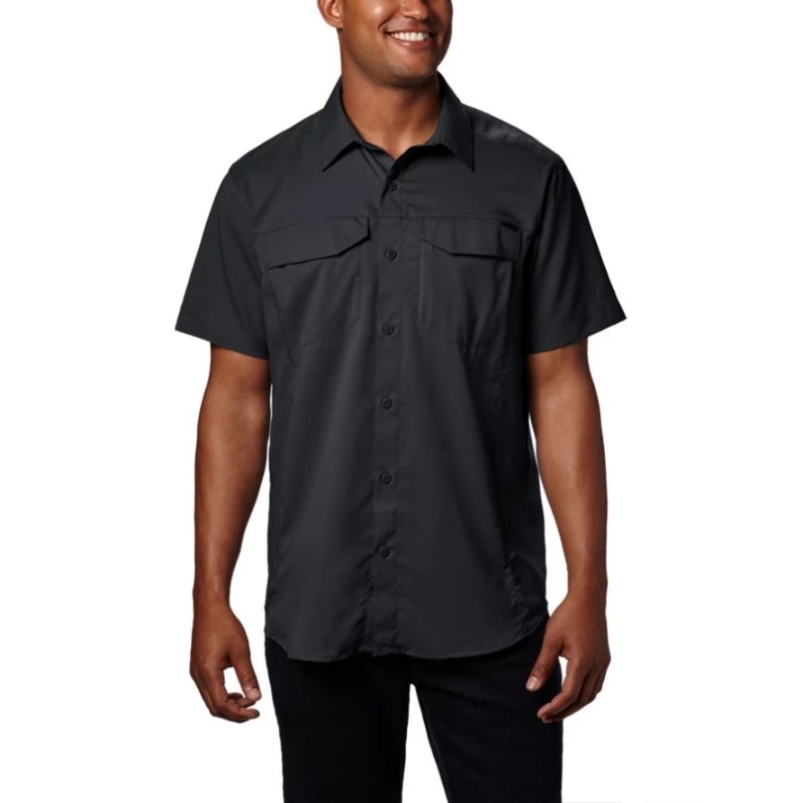 Black Columbia Silver Ridge Lite Kurzarmhemd Für Herren