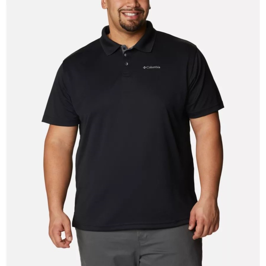 Black Columbia Herren Nutzer Poloshirt Groß