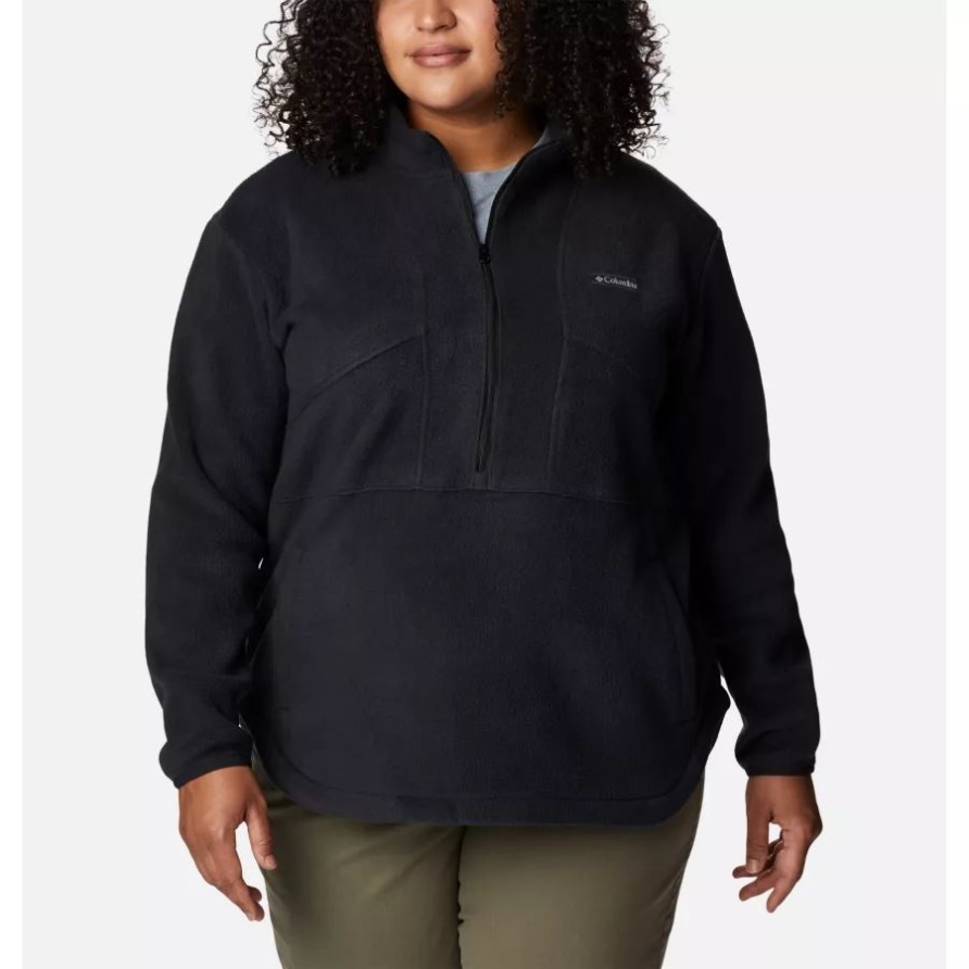 Black Columbia Damen-benton Springs Farbblock-fleecepullover Mit Halbem Reißverschluss Plus Größe