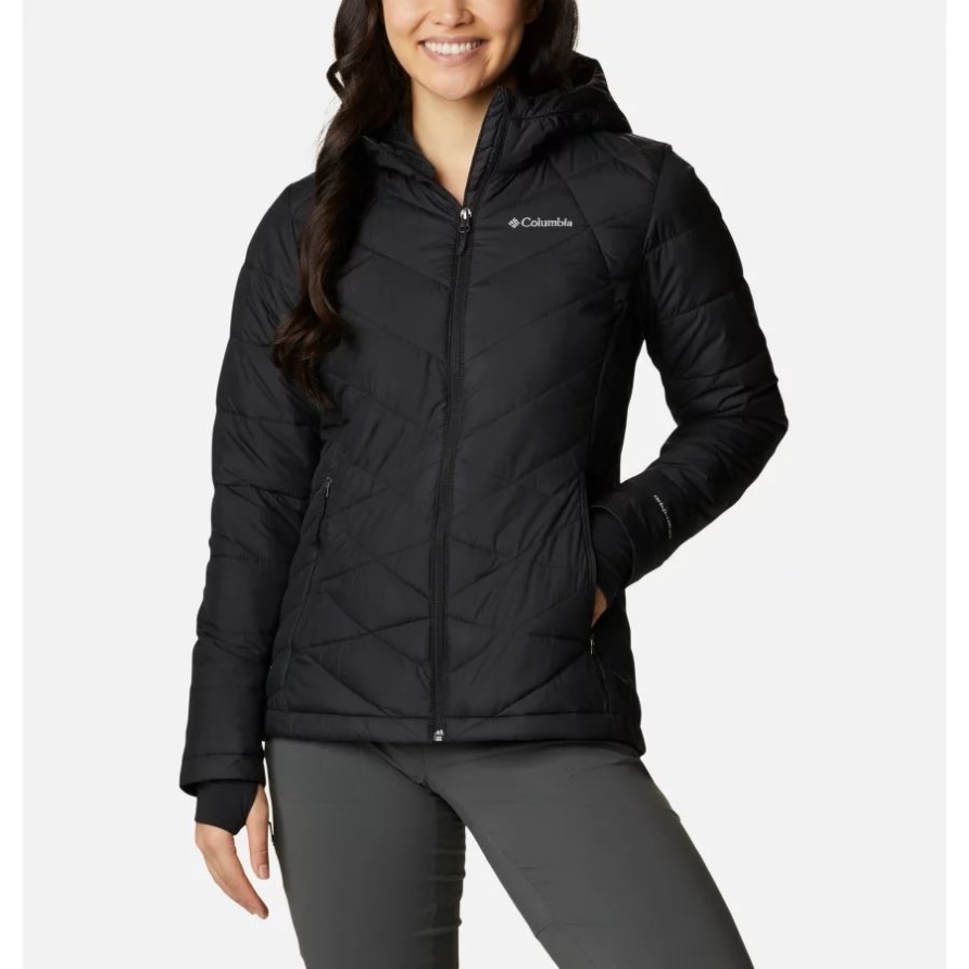 Black Columbia Himmlische Synthetische Daunenjacke Mit Kapuze Für Damen