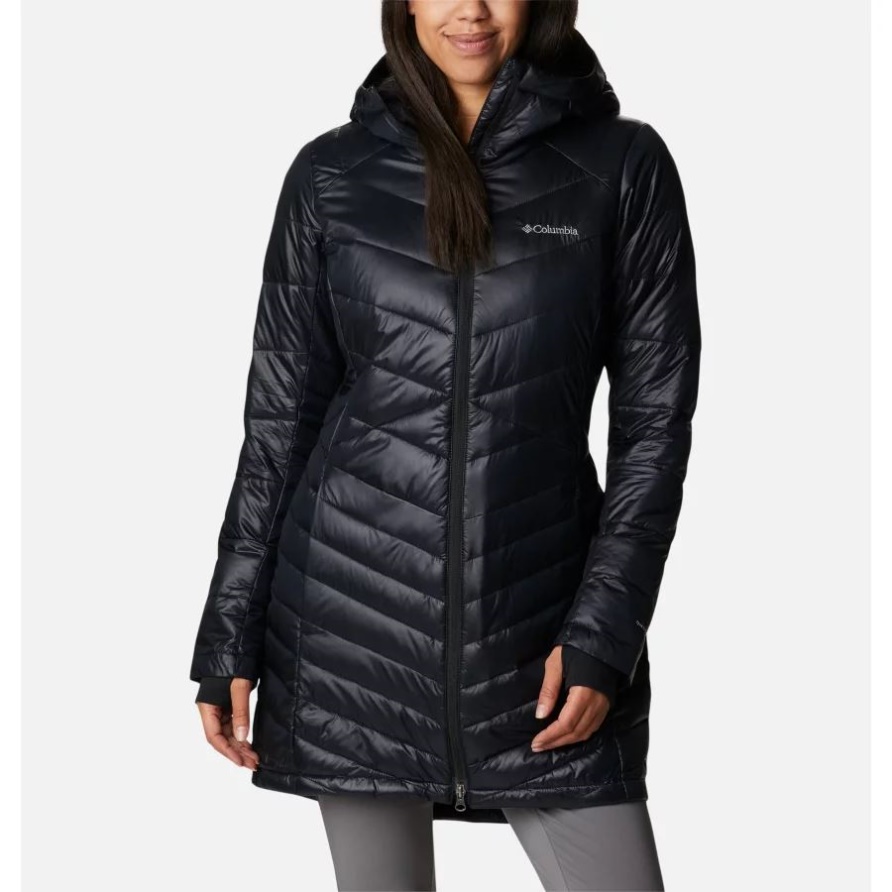 Black Columbia Damen Joy Peak Omni-Heat Infinity Mittelisolierte Kapuzenjacke
