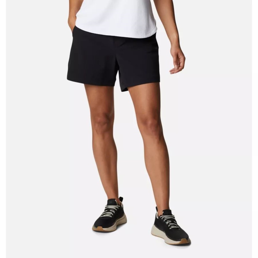 Black Columbia Pfg Slack Water Gewebte Shorts Für Damen