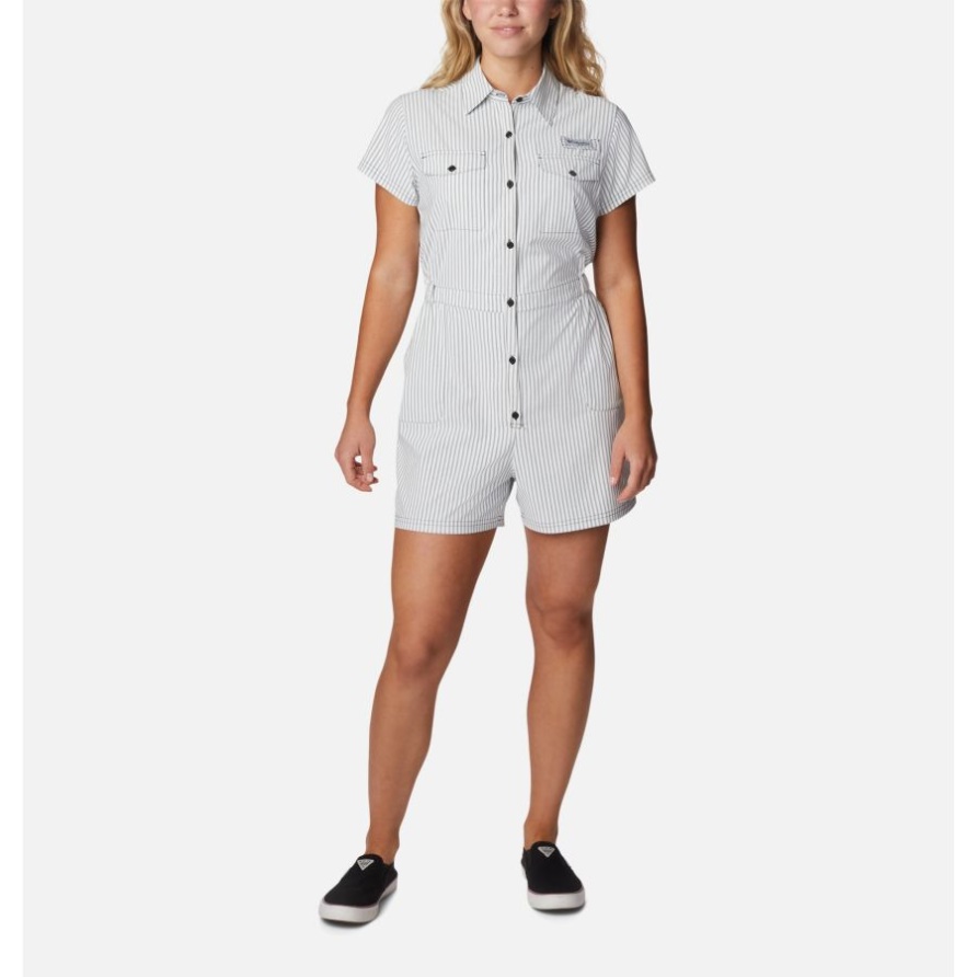Black Columbia Pfg Sun Drifter Gewebter Spielanzug Für Damen