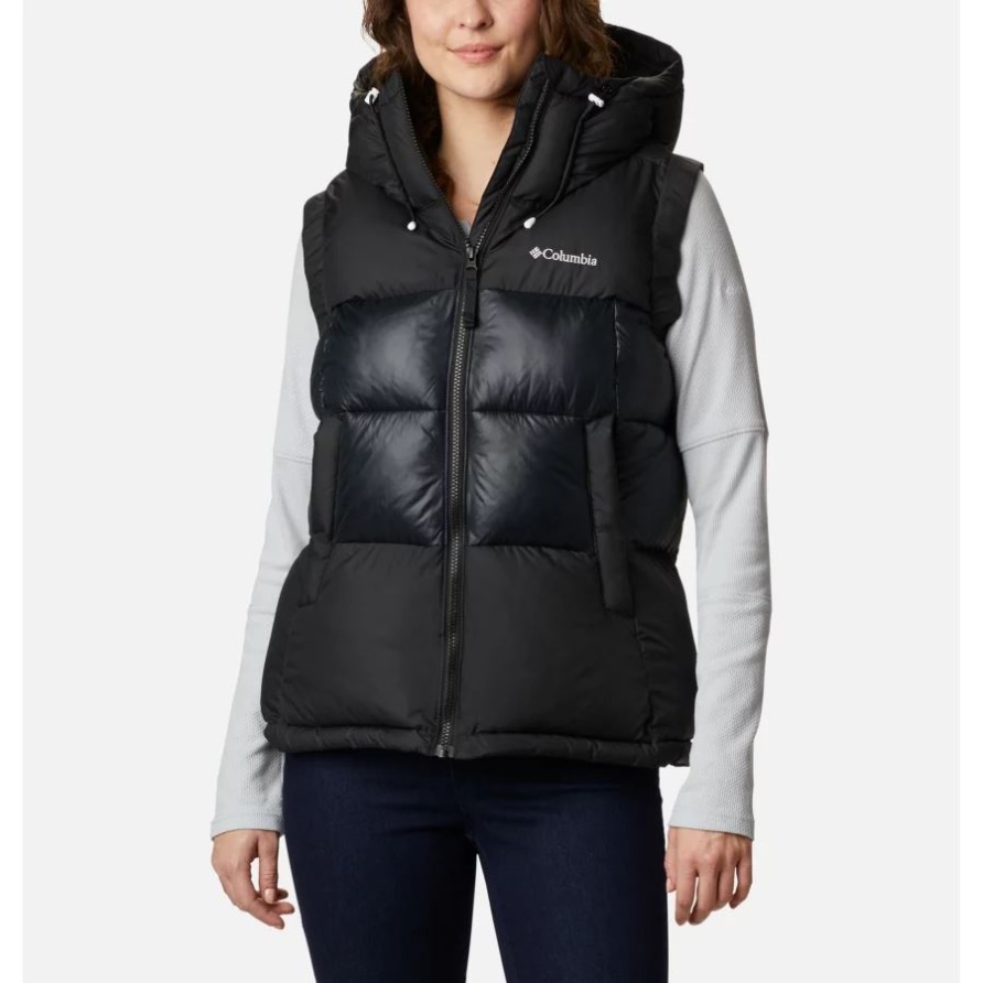 Black Columbia Pike Lake II Isolierte Daunenweste Mit Kapuze Für Damen