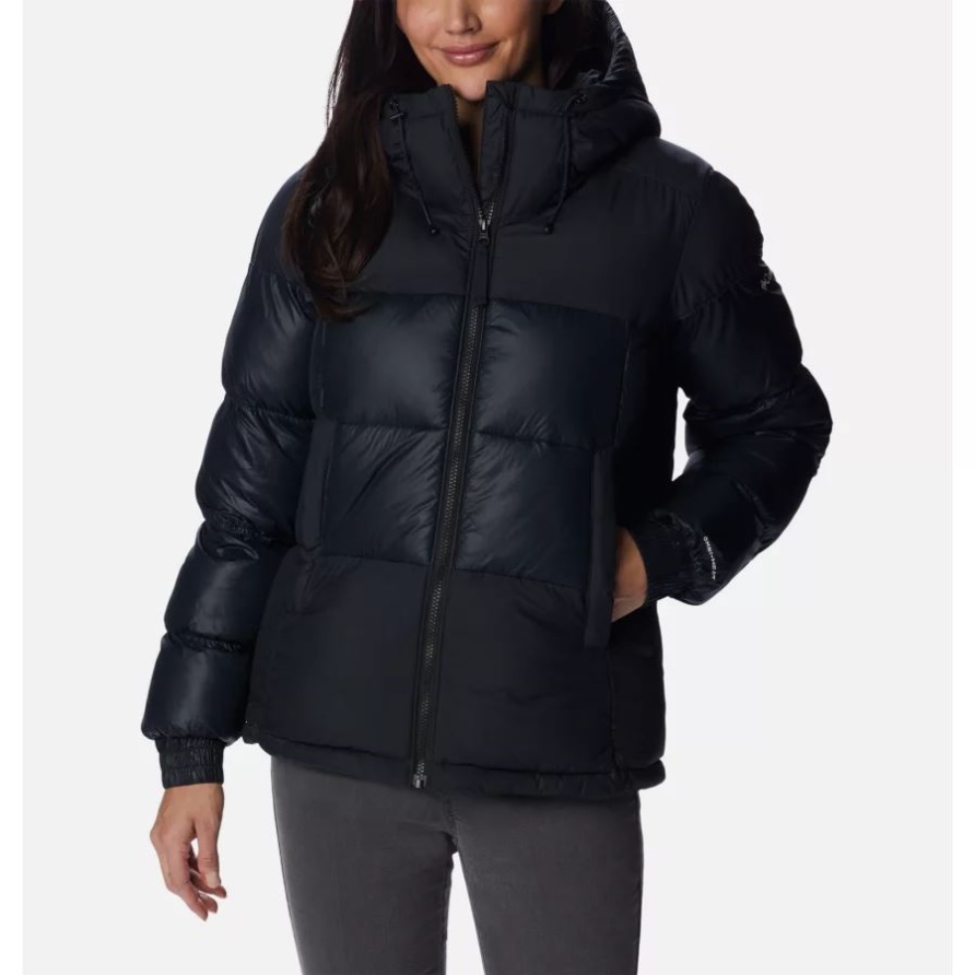 Black Columbia Pike Lake Ii Isolierte Pufferjacke Mit Kapuze Für Damen