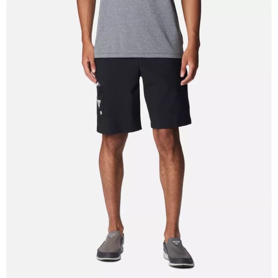 Schwarz/Cool Grey Columbia Pfg Terminal Tackle Shorts Für Herren