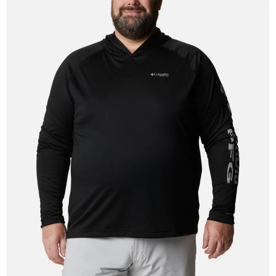 Schwarz/cool Grau Logo Columbia Pfg Terminal Tackle Hoodie Für Männer Groß