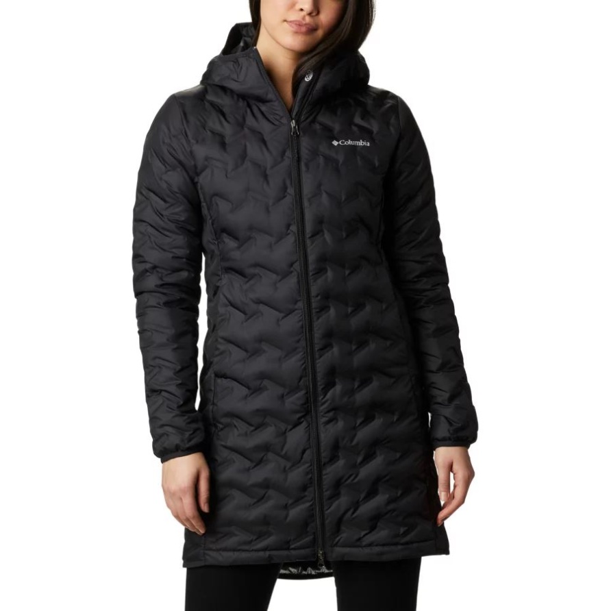 Schwarze Delta Ridge Lange Daunenjacke Columbia