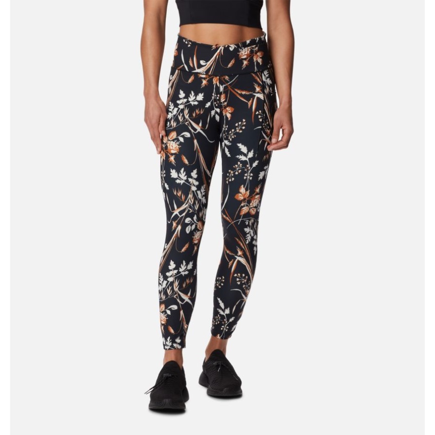 Schwarze 7/8-Leggings Für Damen Mit Fallgrass-Print Columbia