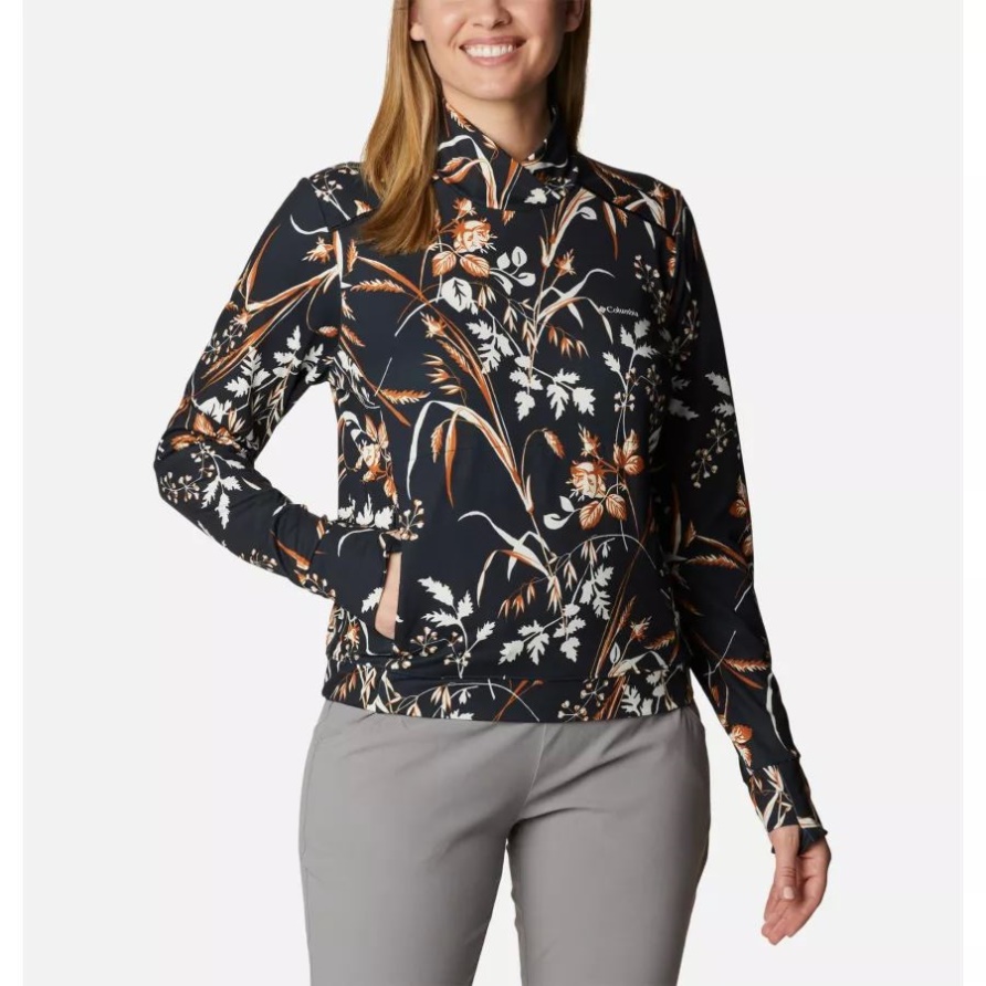 Schwarzer Wochenend-abenteuer-pullover Für Damen Mit Fallgrass-print Columbia