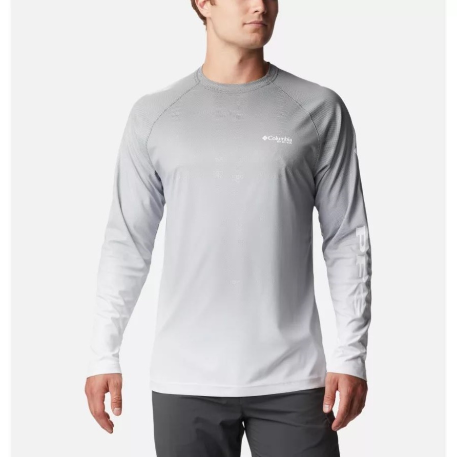 Langarmhemd Columbia Mit Schwarzem Farbverlauf, Pfg-Terminal-Deflektor-Print Für Herren