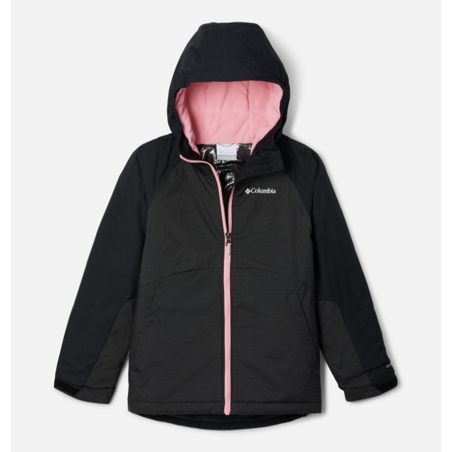Schwarz Meliert/schwarz Columbia Alpine Actionii Wasserdichte Skijacke Für Mädchen