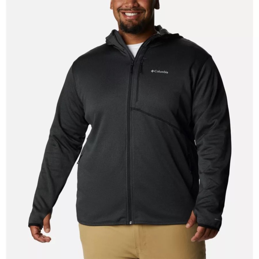 Schwarz Meliert Park View Fleece-Hoodie Mit Durchgehendem Reißverschluss Für Herren In Erweiterter Größe Columbia