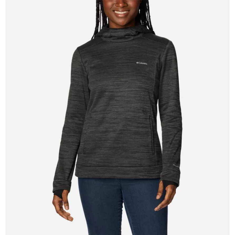 Schwarz Meliert Claudia Ridge Fleecepullover Für Damen Columbia