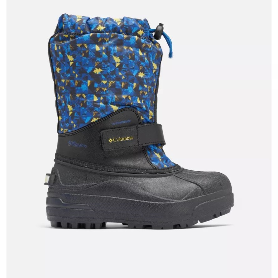 Schwarz/laser Zitrone Columbia Großer Kinderpuderbug Vierzig Bedruckter Stiefel