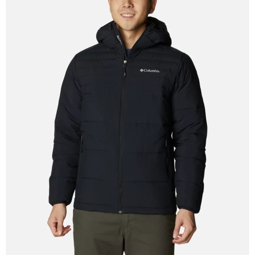 Schwarze Herrenschleifsteinschleife 650 Turbodown Kapuzenjacke Columbia