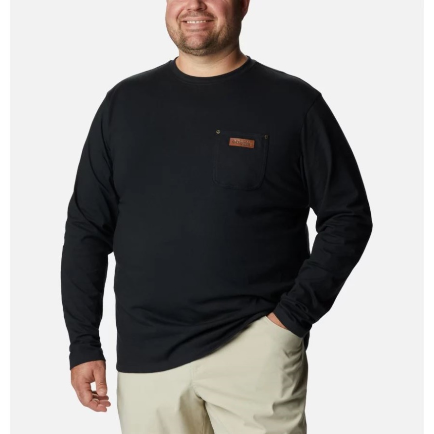 Schwarzes Phg Roughtail Work Langarm-taschen-t-shirt Für Herren Big Columbia