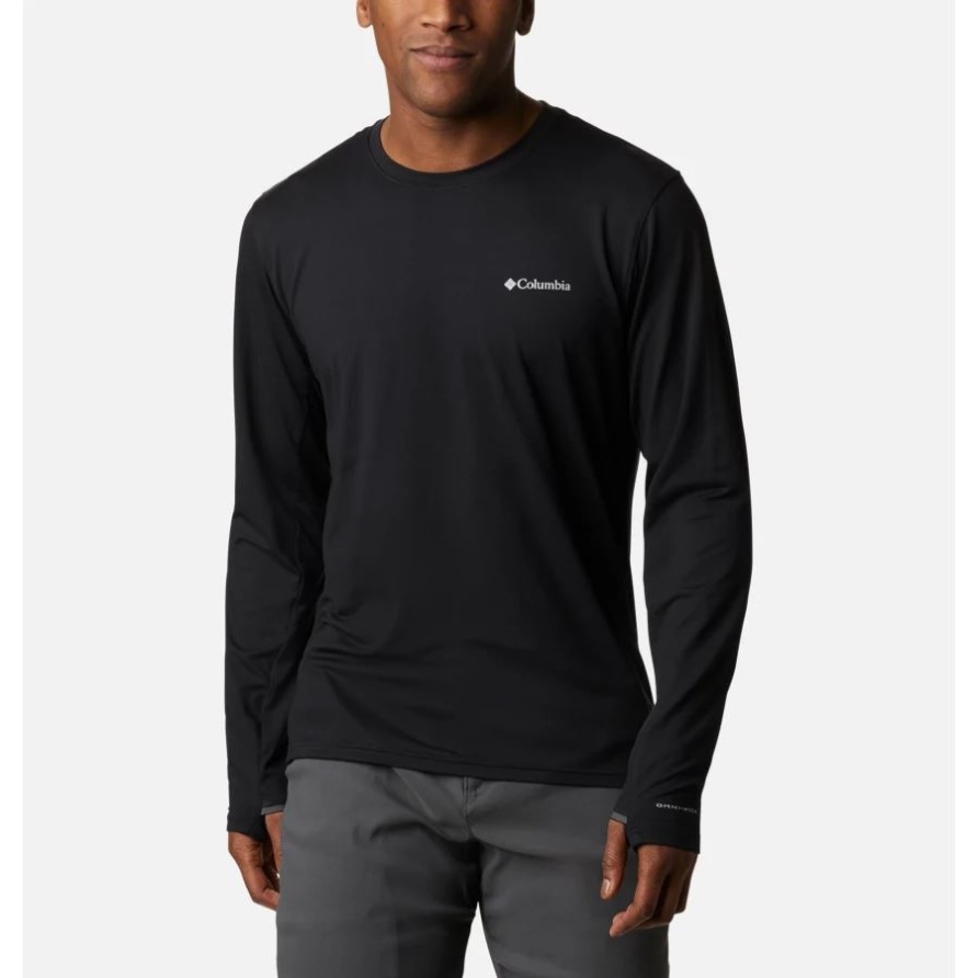 Schwarzes Tech Trail Langarm-crew Ii-shirt Für Herren Columbia