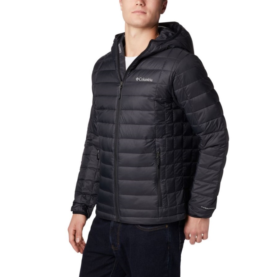Schwarze Herren Voodoo Falls 590 Turbodown Kapuzenjacke Tall Columbia