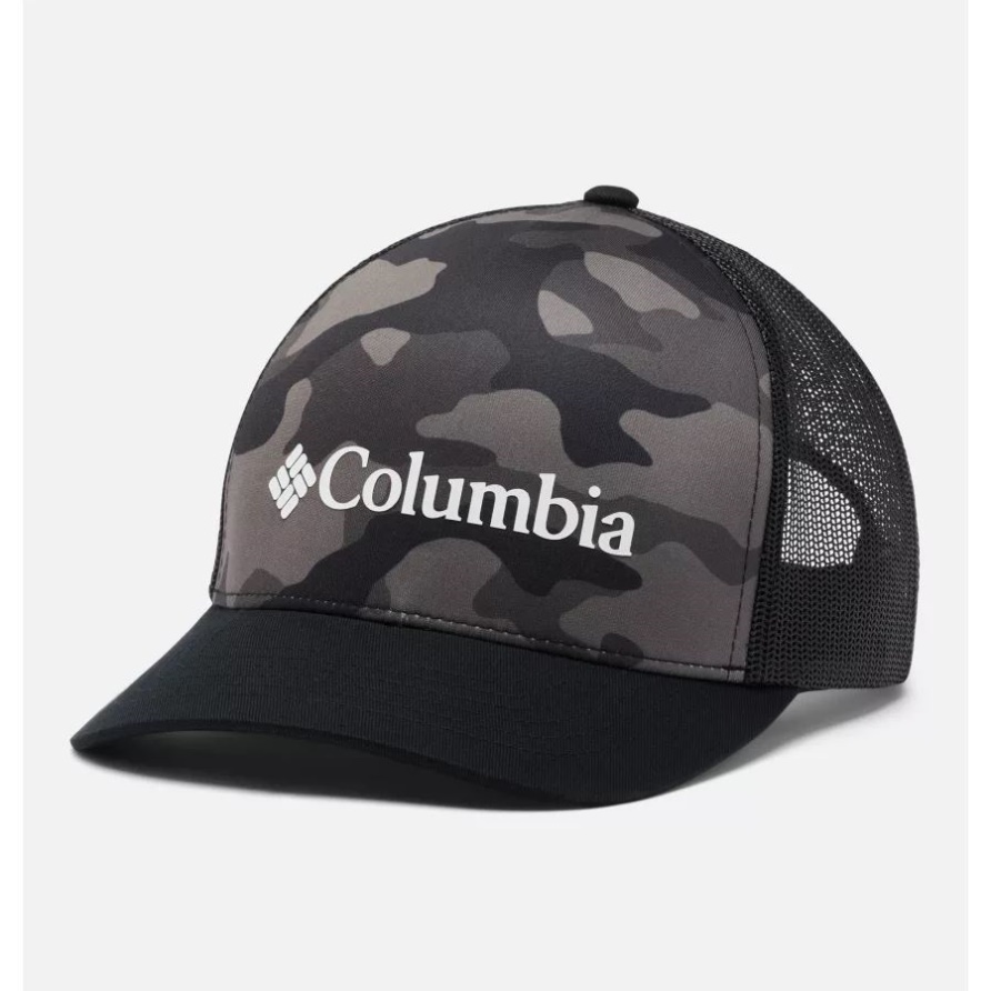 Schwarze Unisex-Punchbowl-Truckerkappe Aus Kolumbien Mit Mod-Camouflage-Aufdruck